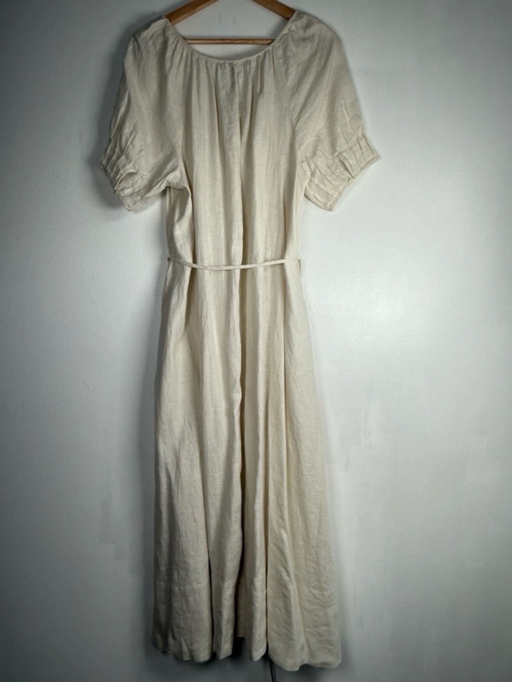 J.Crew 100% Linen Button-Up Midi Dress with Tie Waist Size XL New - Picture 6 of 10
